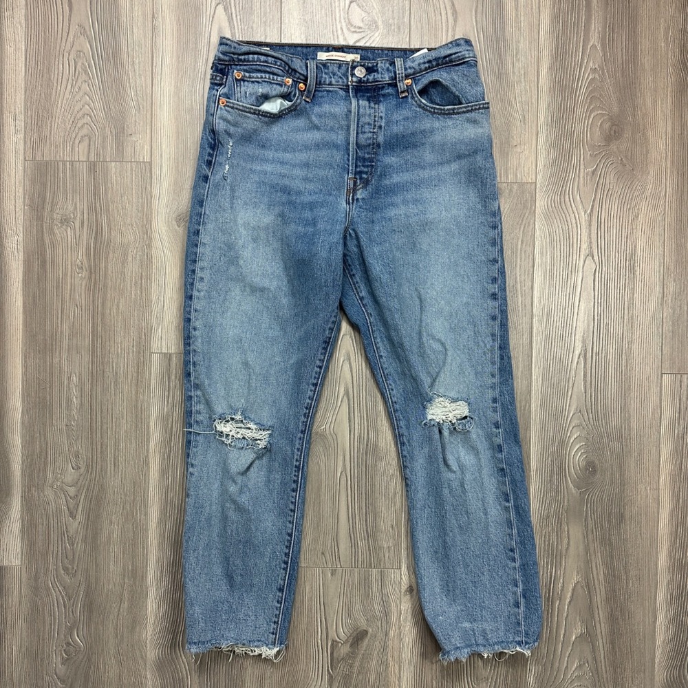 Levi's Wedgie Straight Two Tone Denim Jeans - SIZE 30 Button‎ Fly Distressed